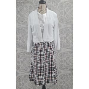 Rina Rossi Pink Tweed Plaid skirt Academia Twee Preppy Retroglam Mean Girls